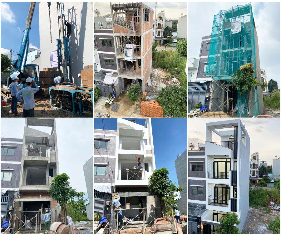 quy trình thi công xây nhà trọn gói