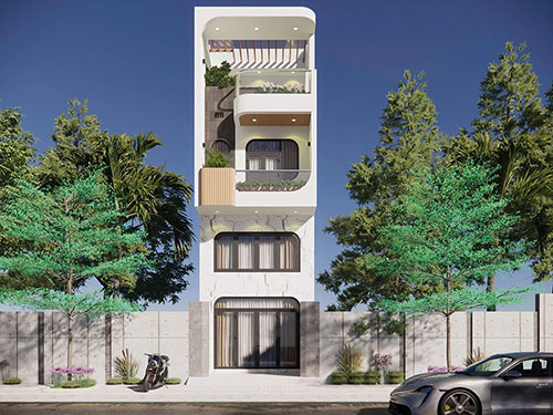 Mẫu nh&agrave; 1 trệt 1 lửng 2 lầu 1 tum