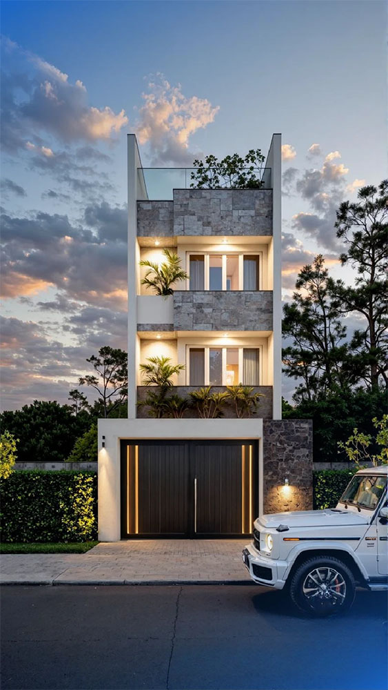 Nh&agrave; 1 trệt 2 lầu 1 tum