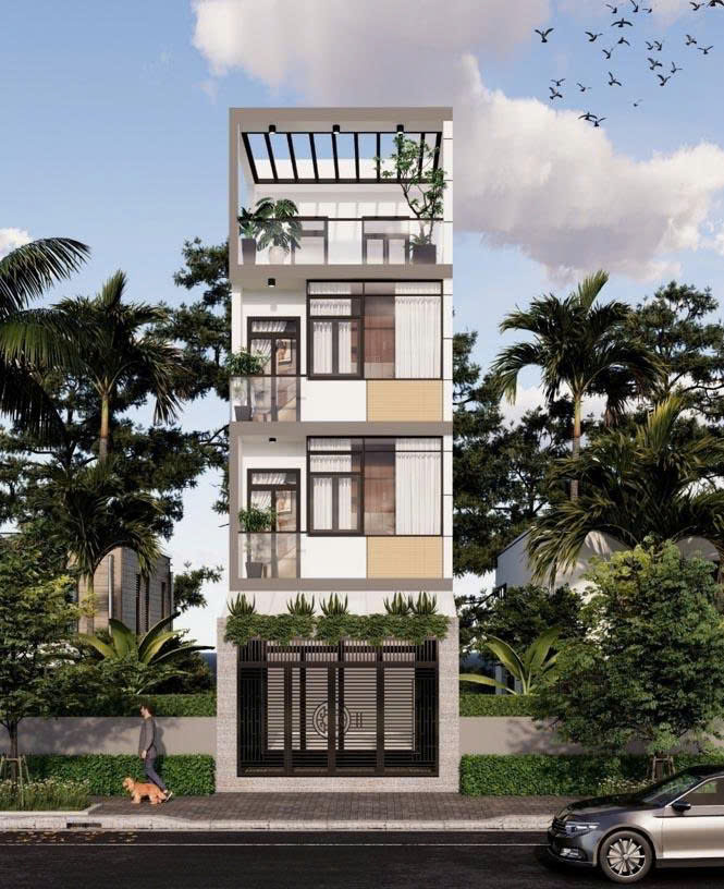 Mẫu nh&agrave; 1 trệt 2 lầu 1 tum