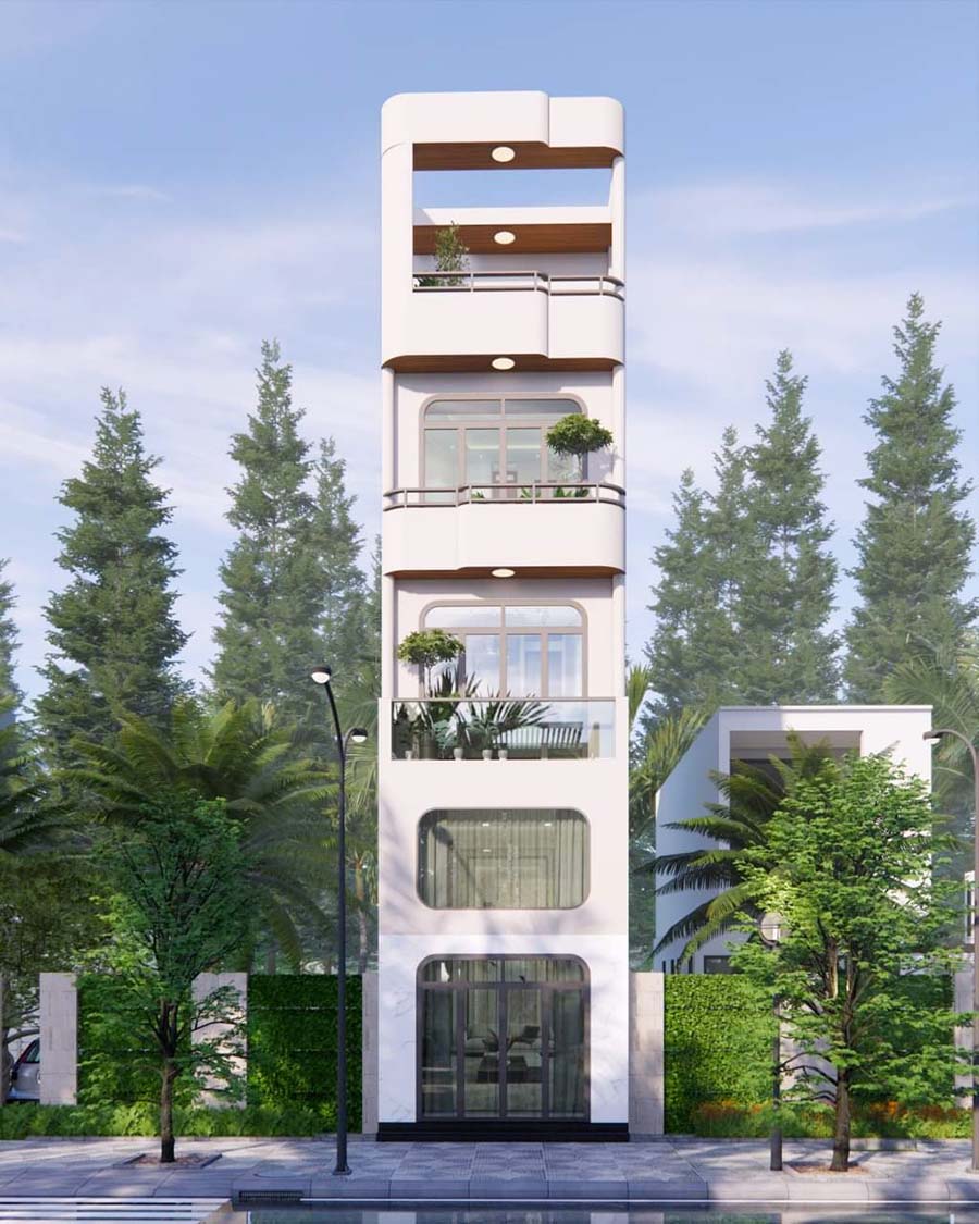 Nh&agrave; 1 trệt 1 lửng 2 lầu 1 tum