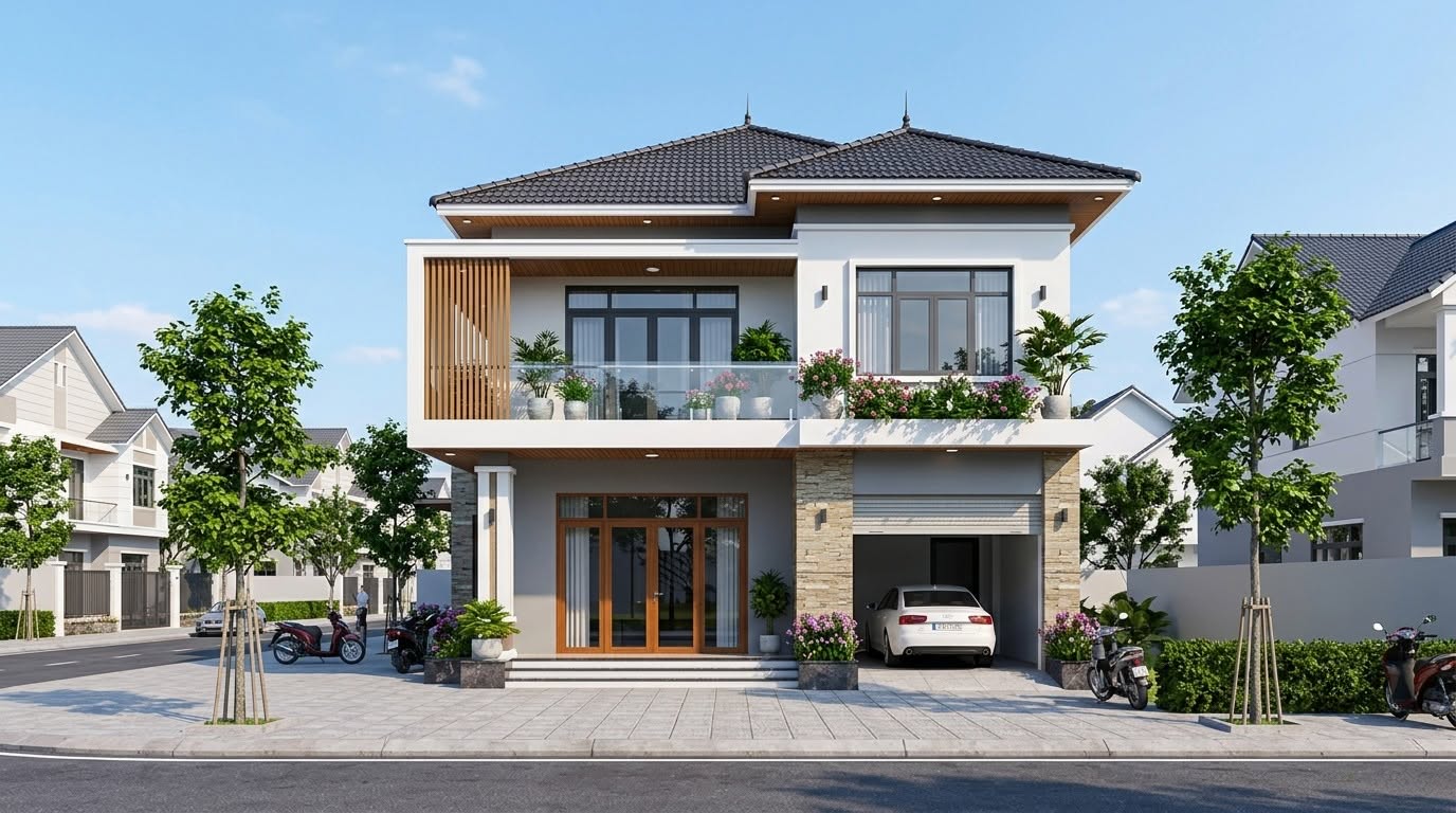 Nh&agrave; 1 trệt 1 lầu ngang 8m
