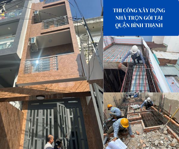 Xây nhà trọn gói mẫu nhà 1 trệt 3 lầu tại quận Bình Thạnh 