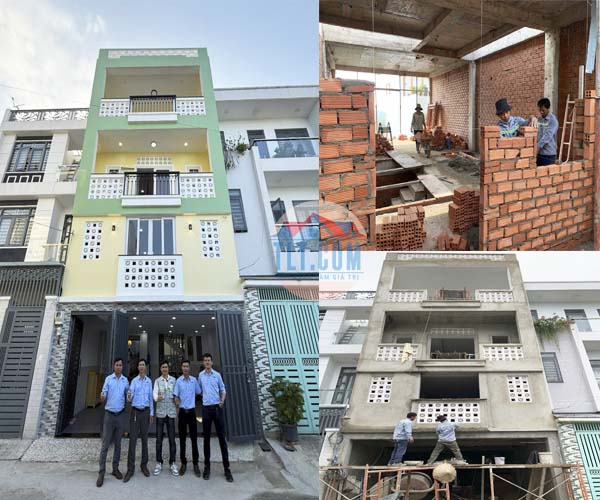 Bàn giao công trình xây nhà nhà 1 trệt 1 lửng 2 lầu tại quận 12