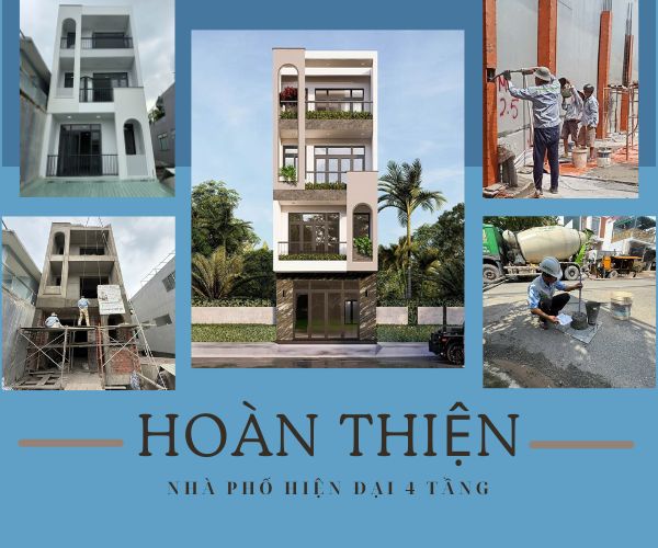 Thi Công & Hoàn Thiện Nhà Phố 4 Tầng Hiện Đại Tại Bình Dương