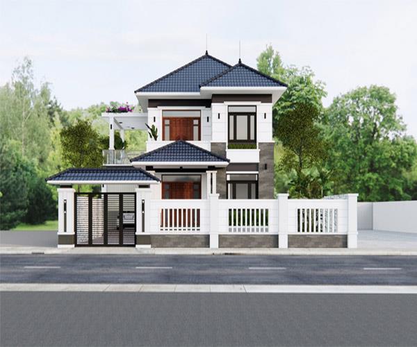 Tham khảo mẫu nhà quốc dân nhà 1 trệt 1 lầu mái Nhật hiện đại