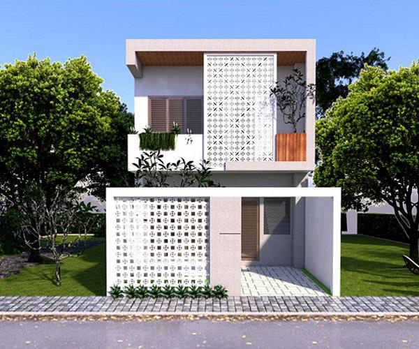 Mẫu nhà 2 tầng 4 phòng ngủ 5×20 tiện nghi cho gia đình