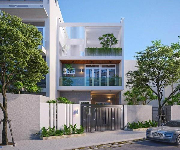 Mẫu nhà 3 tầng có gara xe cuốn hút nhất hiện nay