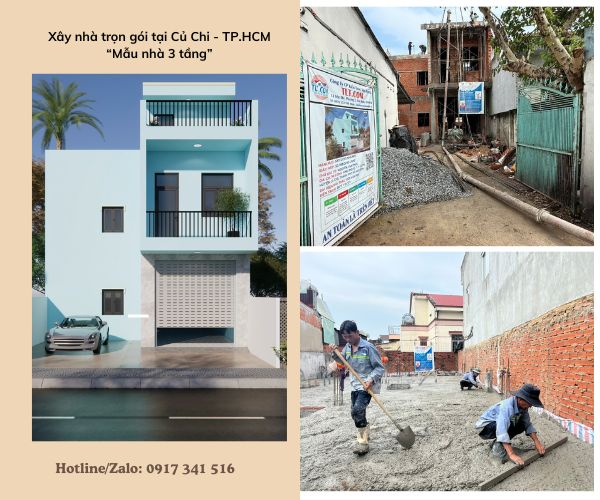 Bàn giao nhà 1 trệt 1 lầu 1 tum củ chi