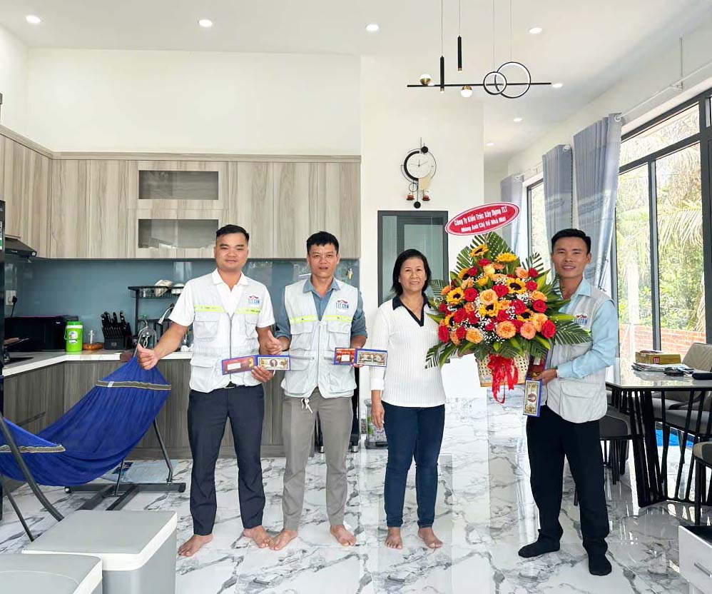 BÀN GIAO DỰ ÁN XÂY NHÀ TRỌN GÓI TẠI TIỀN GIANG  – GIA ĐÌNH CÔ HẠNH