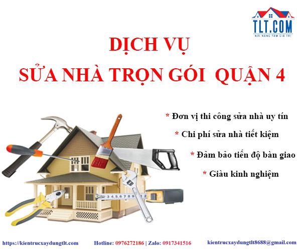 Thi công sủa chữa nhà quận 4 chuyên nghiệp cùng chất lượng uy tín