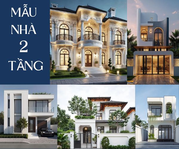 BST Mẫu Nhà 2 Tầng Đẹp – Xu Hướng Thiết Kế Hiện Đại 2025