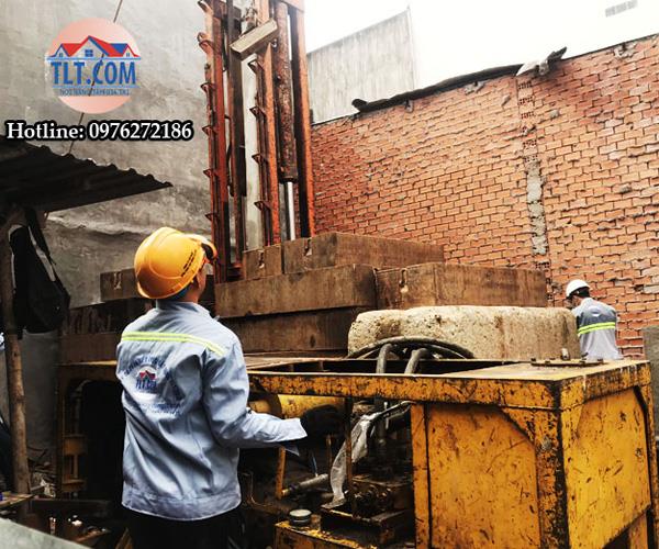 Ép cọc công trình xây nhà trọn gói anh Hiếu – Bình Tân