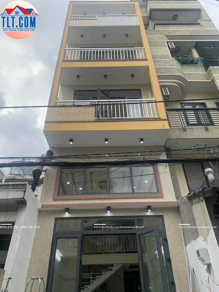 Hình thi công thực tế Nhà 1 trệt 3 lầu mà TLT vừa hoàn thiện và bàn giao cho khách hàng