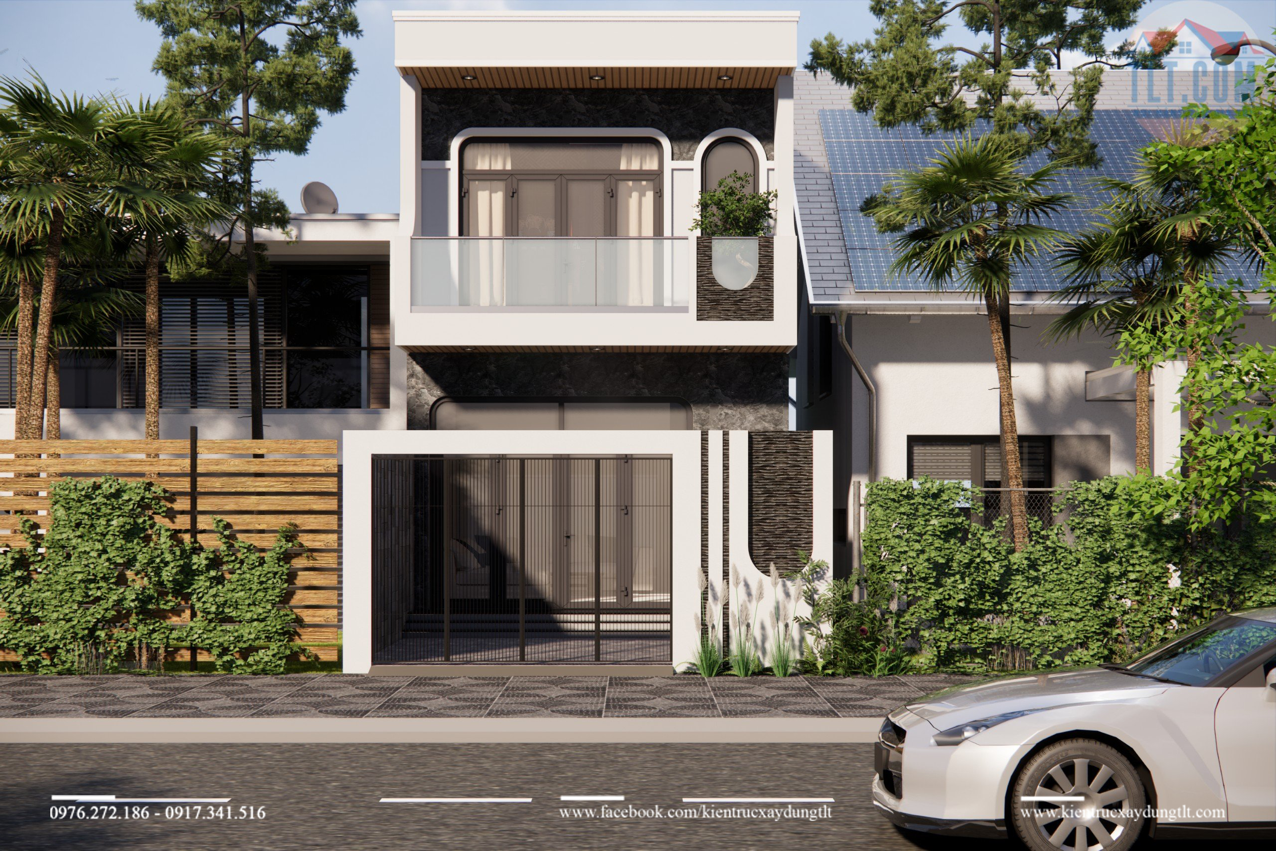 mẫu thiết kế nhà ống 2 tầng 5x20m