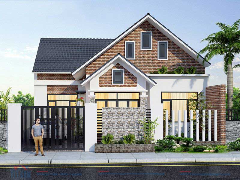 Mái thái cấp 4 hiện đại có gác lửng