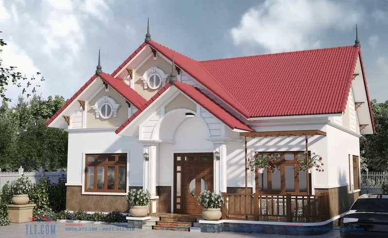 Mẫu nhà mái Thái cấp 4 lợp ngói