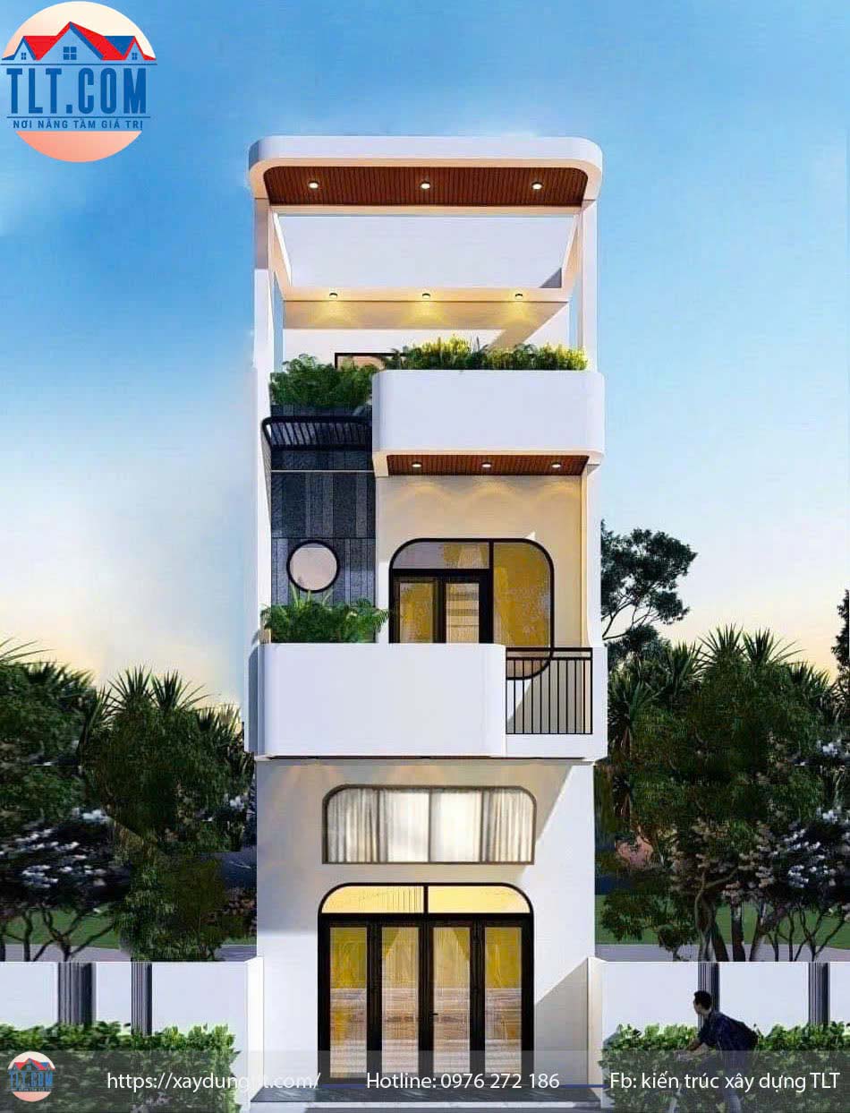 Mẫu thiết kế nhà 1 trệt 1 lầu sân thượng