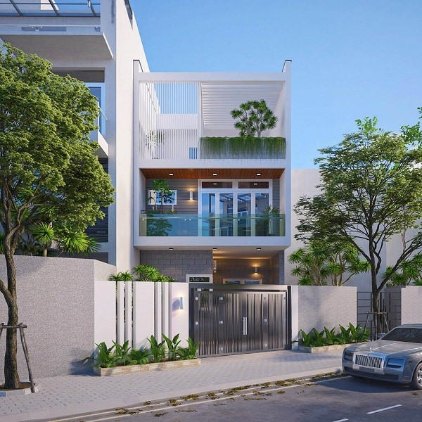 Mẫu nhà 3 tầng có gara xe cuốn hút nhất hiện nay