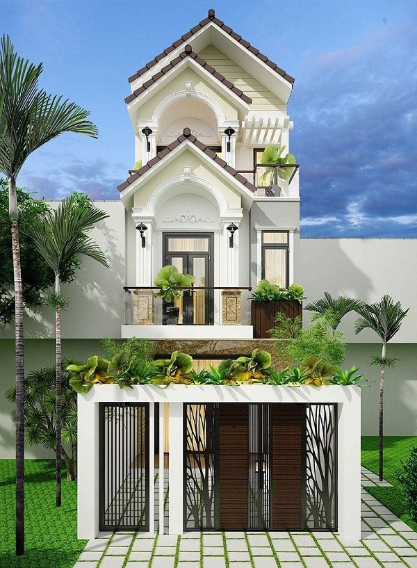 Mẫu nhà 3 tầng có gara xe