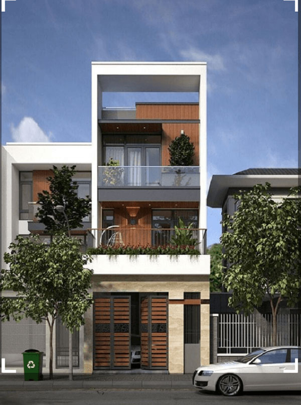 Mẫu nhà 3 tầng có gara xe