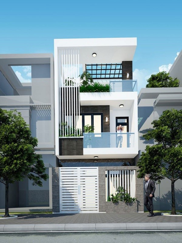 Mẫu nhà 3 tầng có gara xe