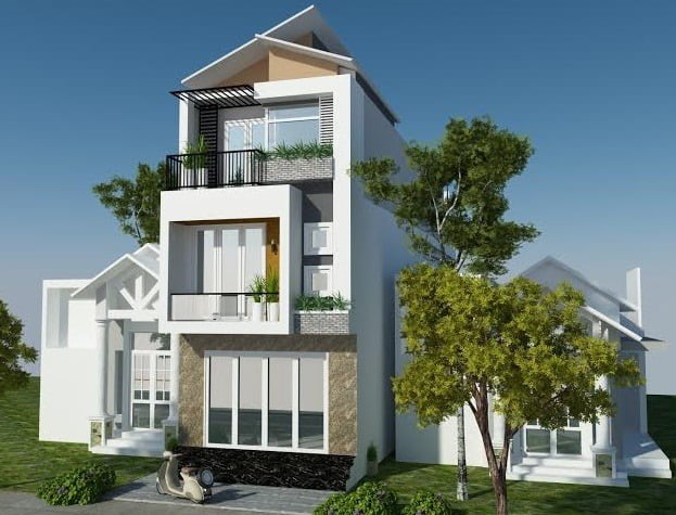 Xây nhà phố 3 tầng 5x8 đẹp và hiện đại năm 2022
