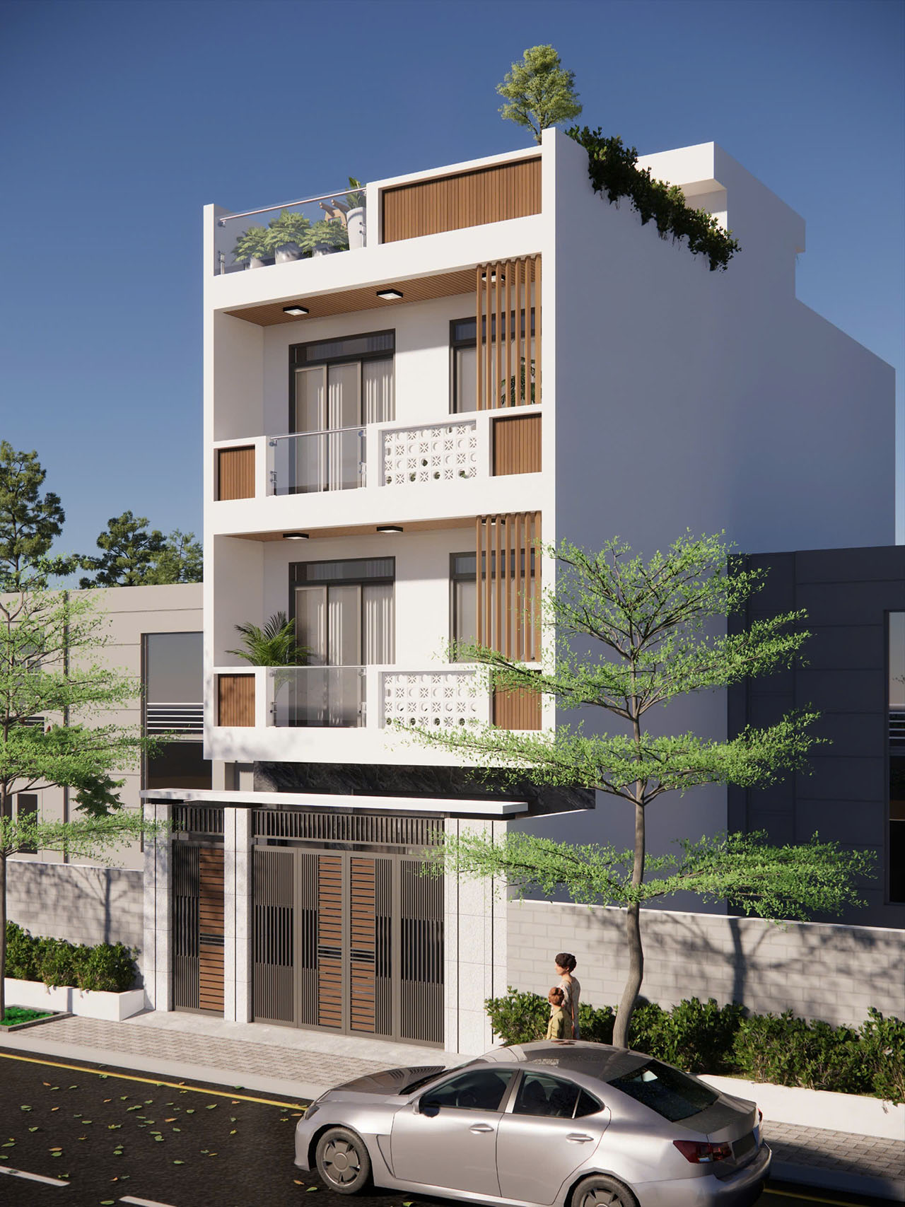 mẫu nhà 3D thiết kế nhà hiện đại