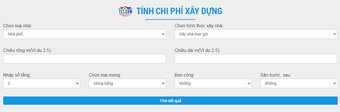 Cách tính chi phí xây nhà phố trọn gói