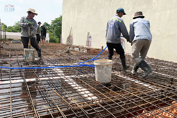 Chuẩn bị đổ bê tông