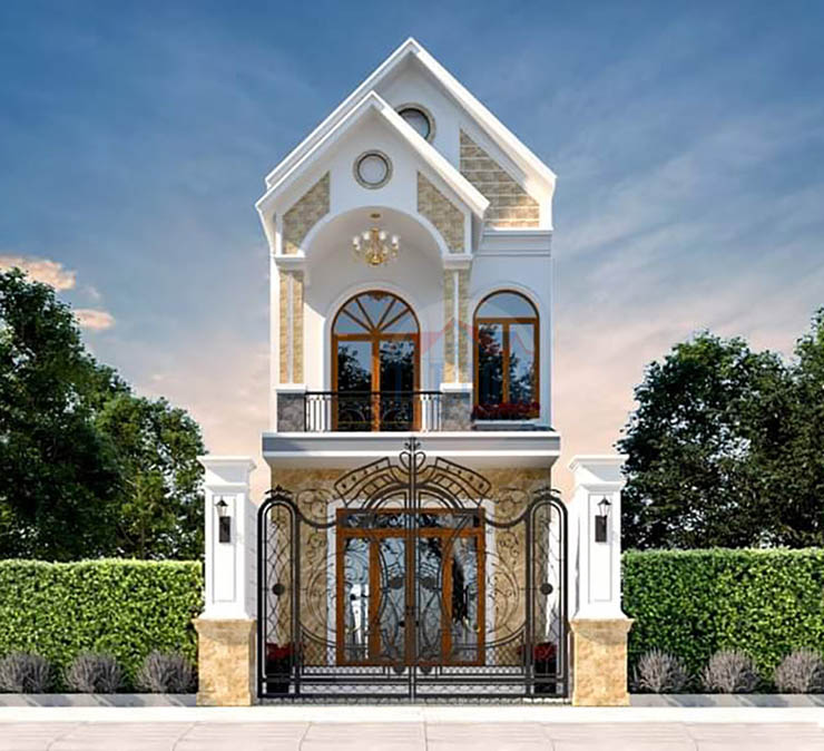 Mẫu nhà phố 2 tầng mái thái