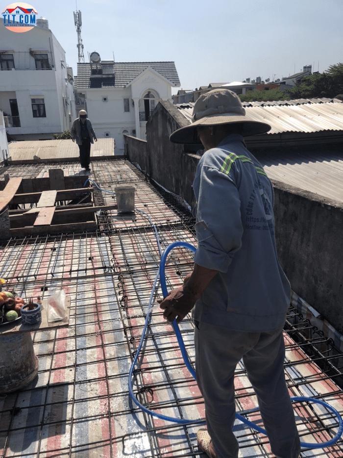 Chuẩn bị đổ bê tông sàn