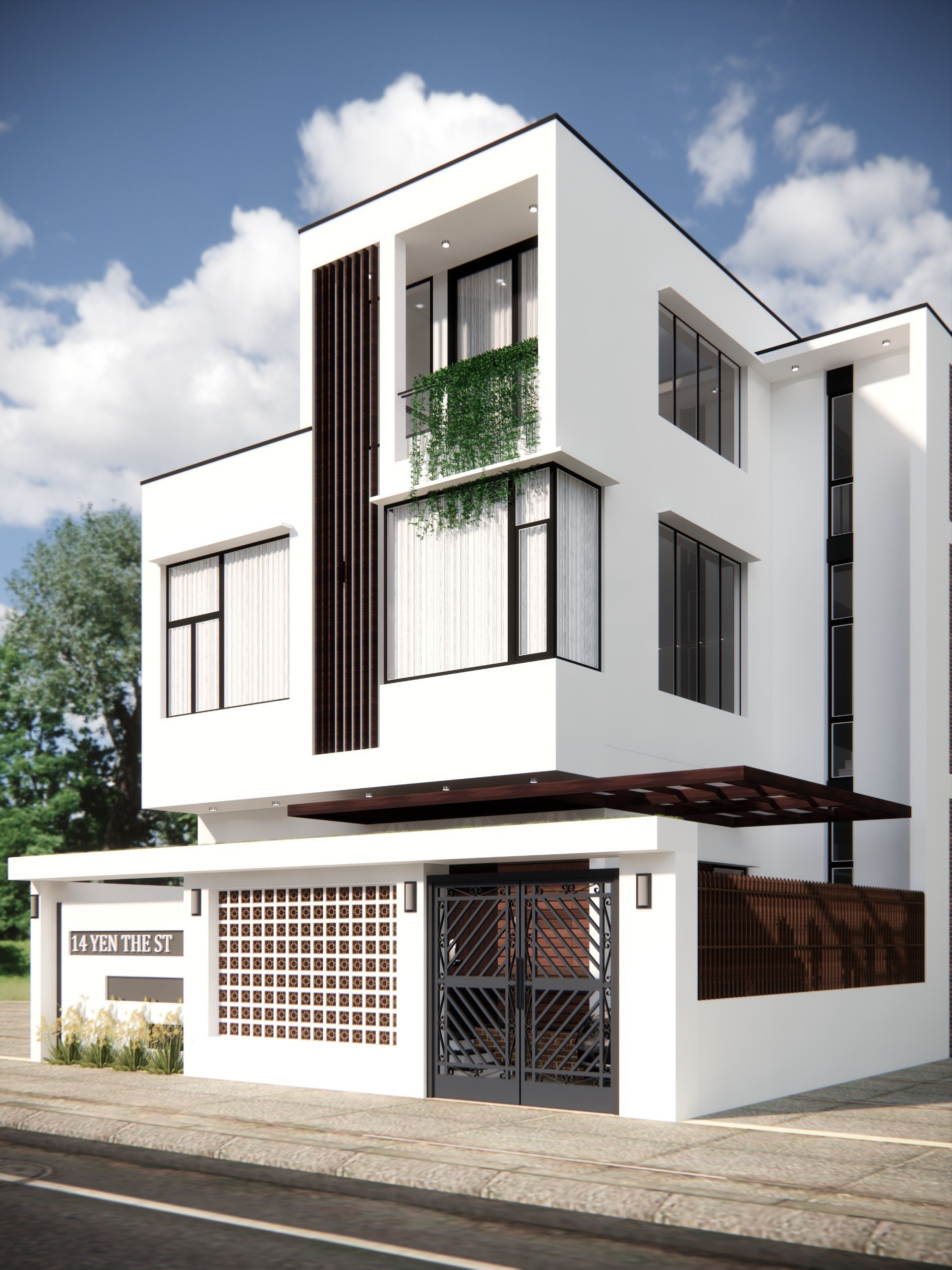 mẫu biệt thự 2 tầng hiện đại